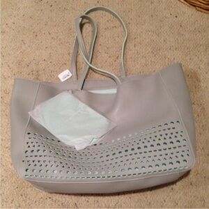 Elegant Gray & light Green Tote Bag